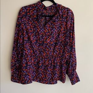 Halogen xl blouse with waist. Multicolor